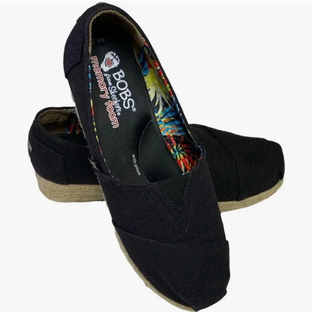 BOBS FROM SKETCHERS Hi Jinx Memory Foam Arch Pillow Slip On Platform Shoes 7.5